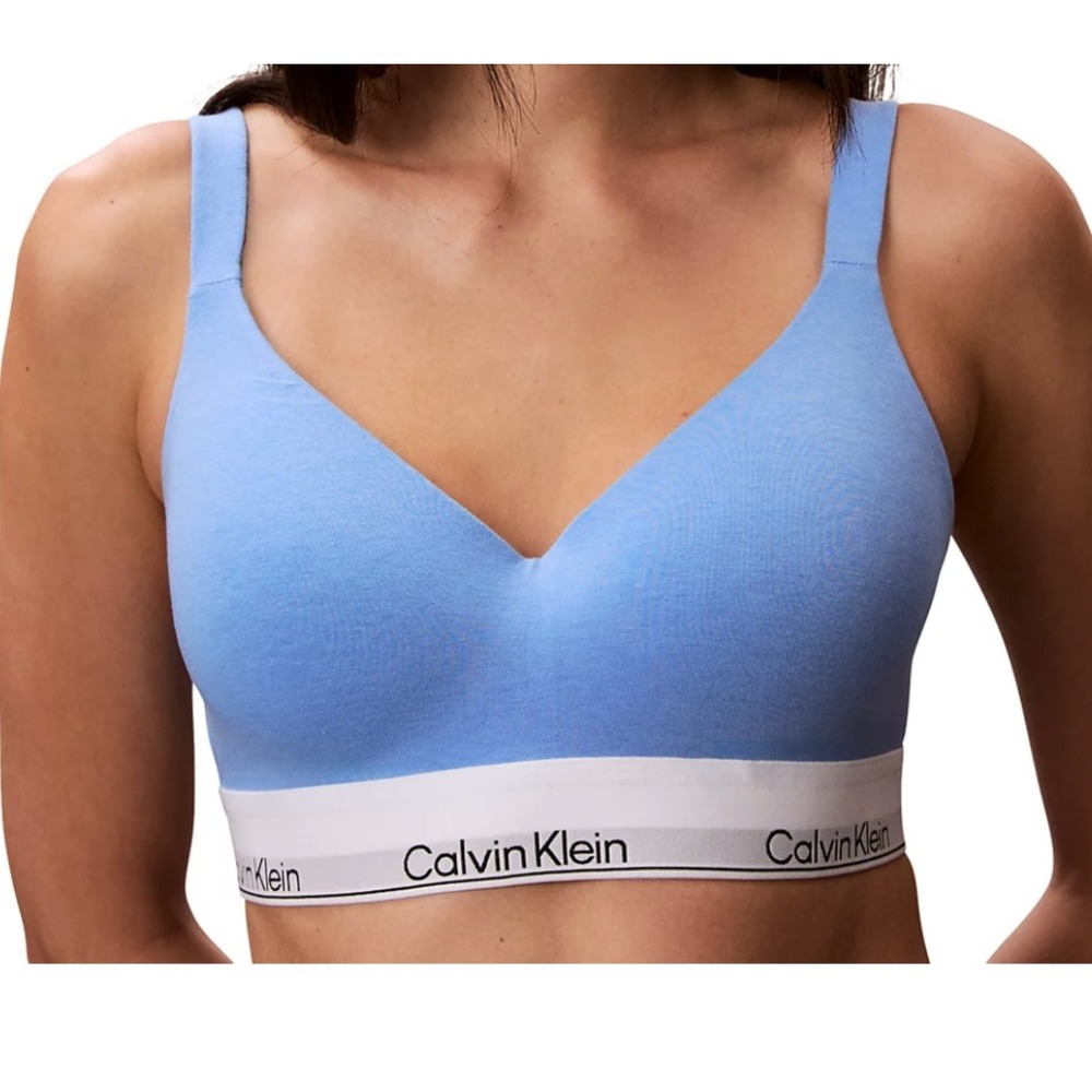 Calvin Klein Icon Cotton Modal Lift Bralette Blue QF7200 Size Medium NEW